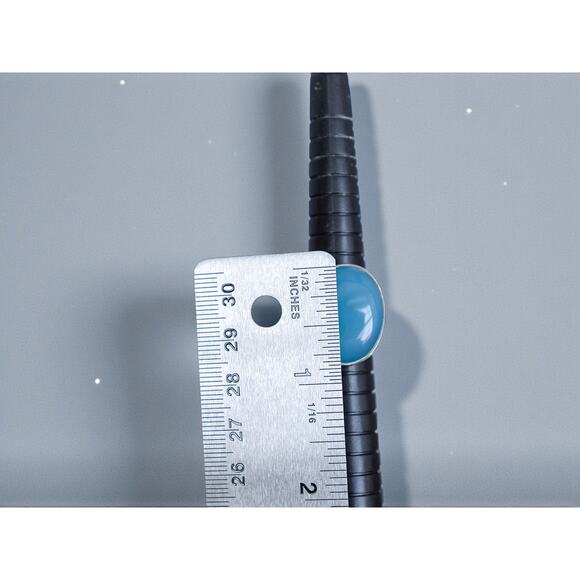 Vintage 925 Silver Blue Chalcedony Ring Large Oval Statement Gemstone - Picture 8 of 8